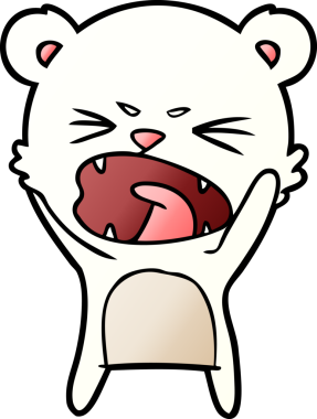 Bir insan tarafından çizilmiş kızgın kutup ayısı çizgi filmi.