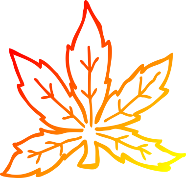 Bir insan tarafından çizilmiş bir marihuana yaprağının sıcak çizgi çizimi