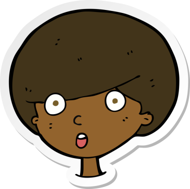 Bir insan tarafından çizilmiş bir karikatür çıkartması.