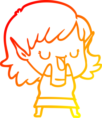 Bir insan tarafından çizilmiş çizgi film karakteri bir elf kızı çizimi