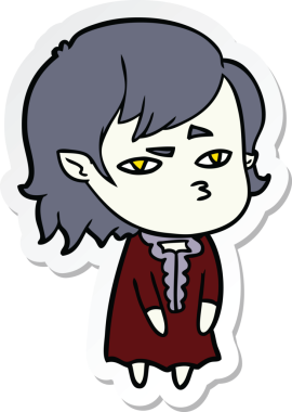 Bir insan tarafından çizilmiş vampir bir kızın çıkartması.