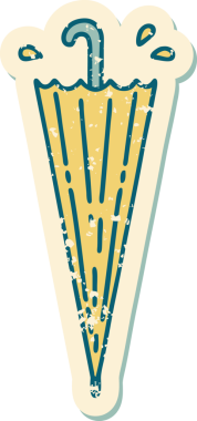 Bir insan tarafından çizilmiş kapalı bir şemsiyenin sembolik dövmeli resmi