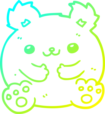 Bir insan tarafından çizilen çizgi film ayısının soğuk gradyan çizgisi.