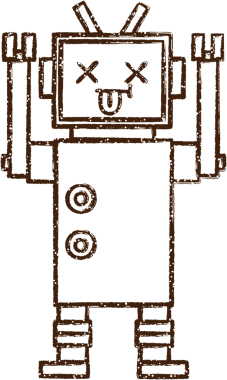 Robot Kömür Bir insan tarafından çizilmiş