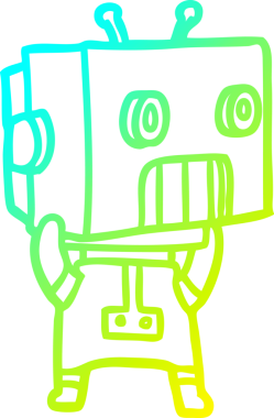 Bir insan tarafından çizilmiş soğuk gradyan robot çizimi