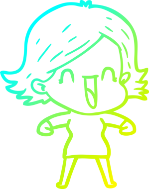 Bir insan tarafından çizilmiş mutlu bir karikatür çizimi.