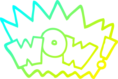 Bir insan tarafından çizilmiş bir karikatürün soğuk gradyan çizimi.