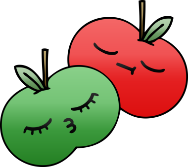 Bir insan tarafından çizilmiş elmaların gölgeli çizimi