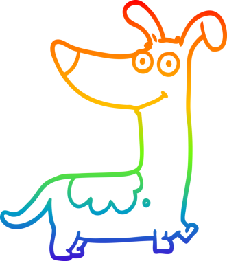 gökkuşağı gradyan çizimi bir insan tarafından çizilmiş bir çizgi köpek