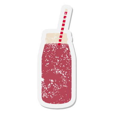 Bir insan tarafından çizilmiş smoothie grunge etiketi