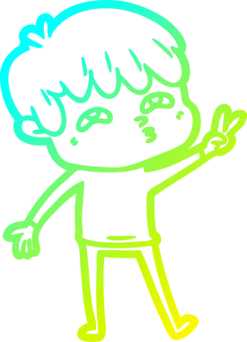 Bir insan tarafından çizilmiş soğuk gradyan çizgi çizimi.