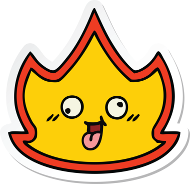 Bir insan tarafından çizilmiş şirin bir çizgi film çıkartması.