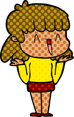 Bir insan tarafından çizilmiş karikatür kadın.