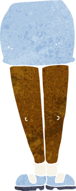 Bir insan tarafından çizilmiş kadın bacakları.