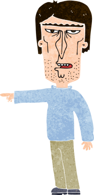 Bir insan tarafından çizilmiş çizgi filmdeki adam.