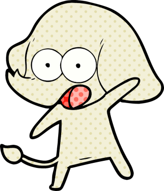 Bir insan tarafından çizilmiş şirin bir fil.