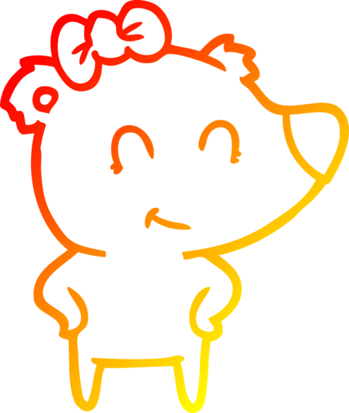 Bir insan tarafından çizilmiş dişi ayı karikatürü.