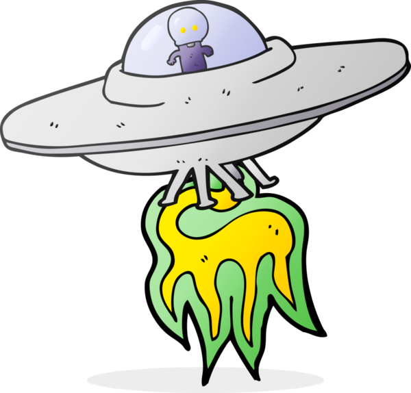 Bir insan tarafından çizilmiş serbest çizim uzaylı uçan daire.