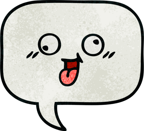 Bir insan tarafından çizilmiş bir konuşma baloncuğunun retro grunge doku karikatürü