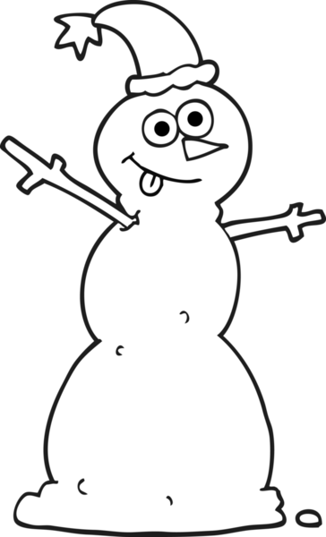 Bir insan tarafından çizilmiş siyah beyaz kardan adam çizimi.