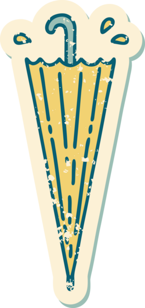 Bir insan tarafından çizilmiş kapalı bir şemsiyenin sembolik dövmeli resmi
