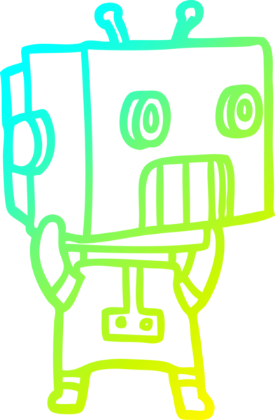 Bir insan tarafından çizilmiş soğuk gradyan robot çizimi