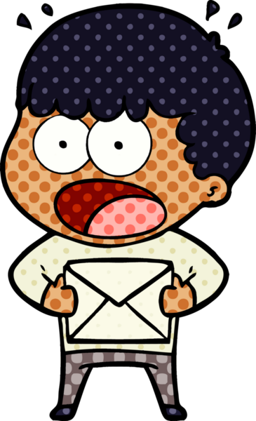 Bir insan tarafından çizilmiş bir zarfı tutan adam şok oldu.