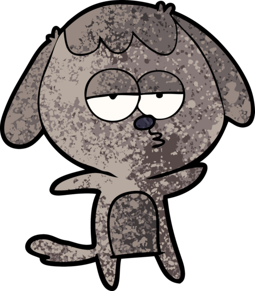 Bir insan tarafından çizilmiş, sıkılmış bir köpek.