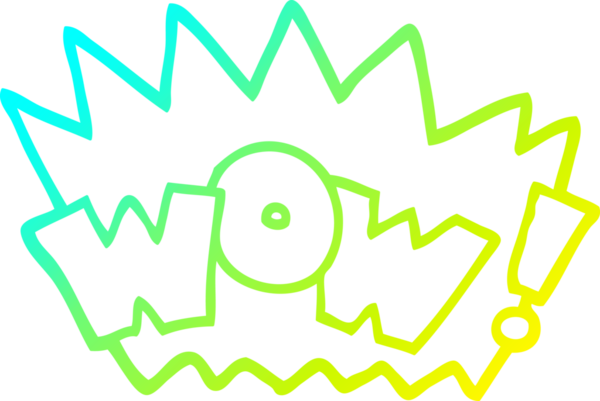 Bir insan tarafından çizilmiş bir karikatürün soğuk gradyan çizimi.