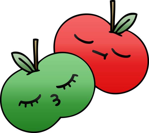 Bir insan tarafından çizilmiş elmaların gölgeli çizimi