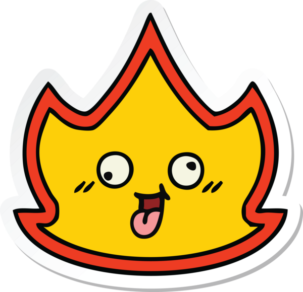 Bir insan tarafından çizilmiş şirin bir çizgi film çıkartması.