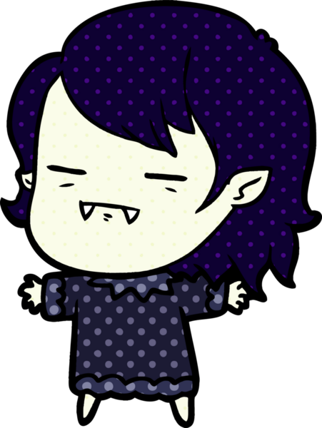 Bir insan tarafından çizilmiş ölümsüz vampir kız çizgi filmi.