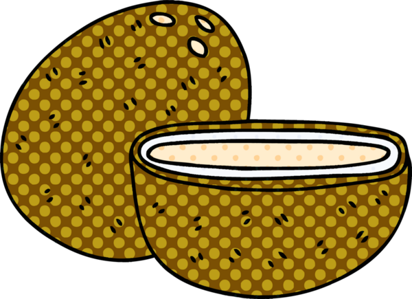 Bir insan tarafından çizilmiş çizgi roman tarzı tuhaf hindistan cevizi.