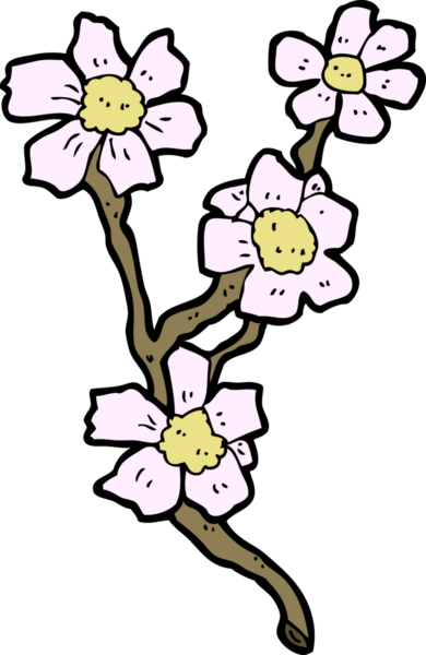 Bir insan tarafından çizilmiş karikatür çiçekleri