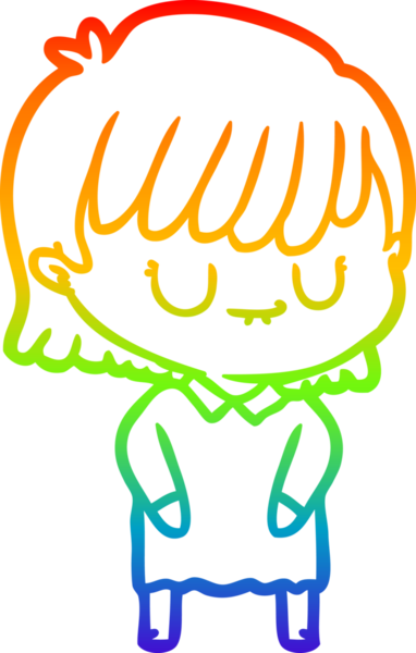 gökkuşağı gradyan çizimi bir insan tarafından çizilmiş bir karikatür kadın