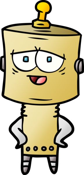 Bir insan tarafından çizilmiş çizgi film robotu