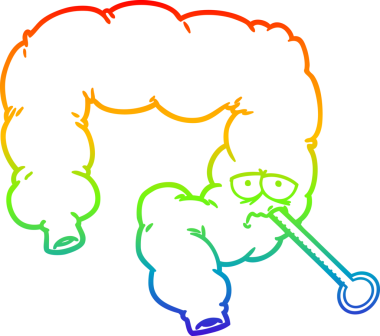 gökkuşağı gradyan çizgi çizimi bir insan tarafından çizilmiş sağlıksız kolon