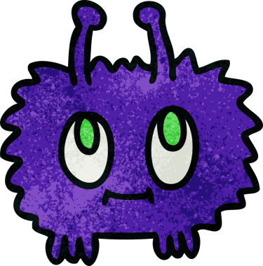 Bir insan tarafından çizilmiş garip bir uzaylı çizgi filmi.