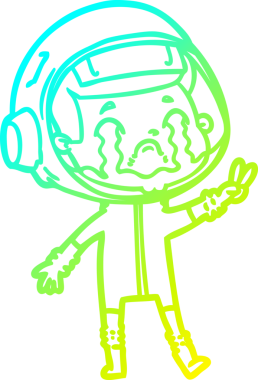 Bir insan tarafından çizilmiş ağlayan astronot çizgi filmi.