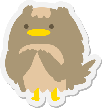 bir insan tarafından çizilmiş yaşlı baykuş çıkartması.