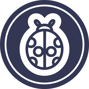 Bir insan tarafından çizilmiş sevimli uğur böceği simgesi