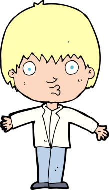 çizgi film bir insan tarafından çizilmiş hayret verici çocuk.