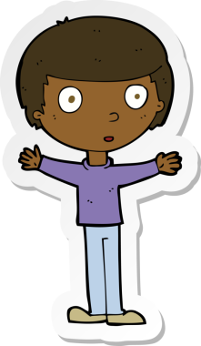 Bir insan tarafından çizilmiş bir karikatür çıkartması.