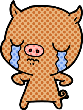 Bir insan tarafından çizilmiş domuz ağlaması.