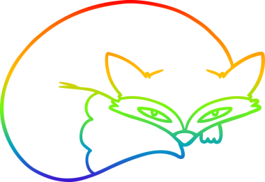 Bir insan tarafından çizilmiş kıvrımlı tilki çizgi çizimi