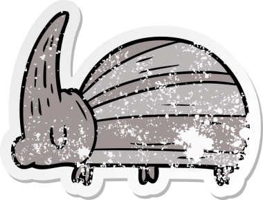 Bir insan tarafından çizilmiş dev bir böcek çizgi filminin sıkıntılı çıkartması.