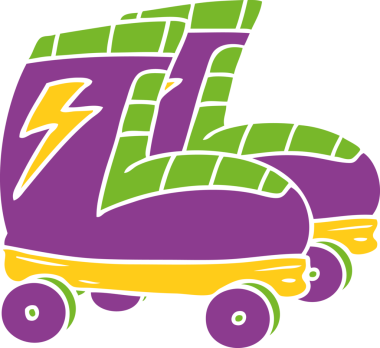 Bir insan tarafından çizilmiş patenlerin el çizimi karikatürü.