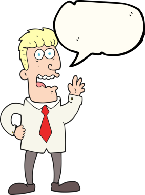 Bir insan tarafından çizilmiş serbest konuşma balonu karikatürü işadamı