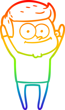 Bir insan tarafından çizilmiş mutlu bir adamın çizgi çizimi.