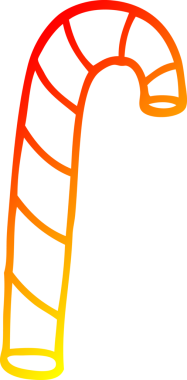 Bir insan tarafından çizilmiş pembe baston şekerlerin sıcak çizgi çizimi